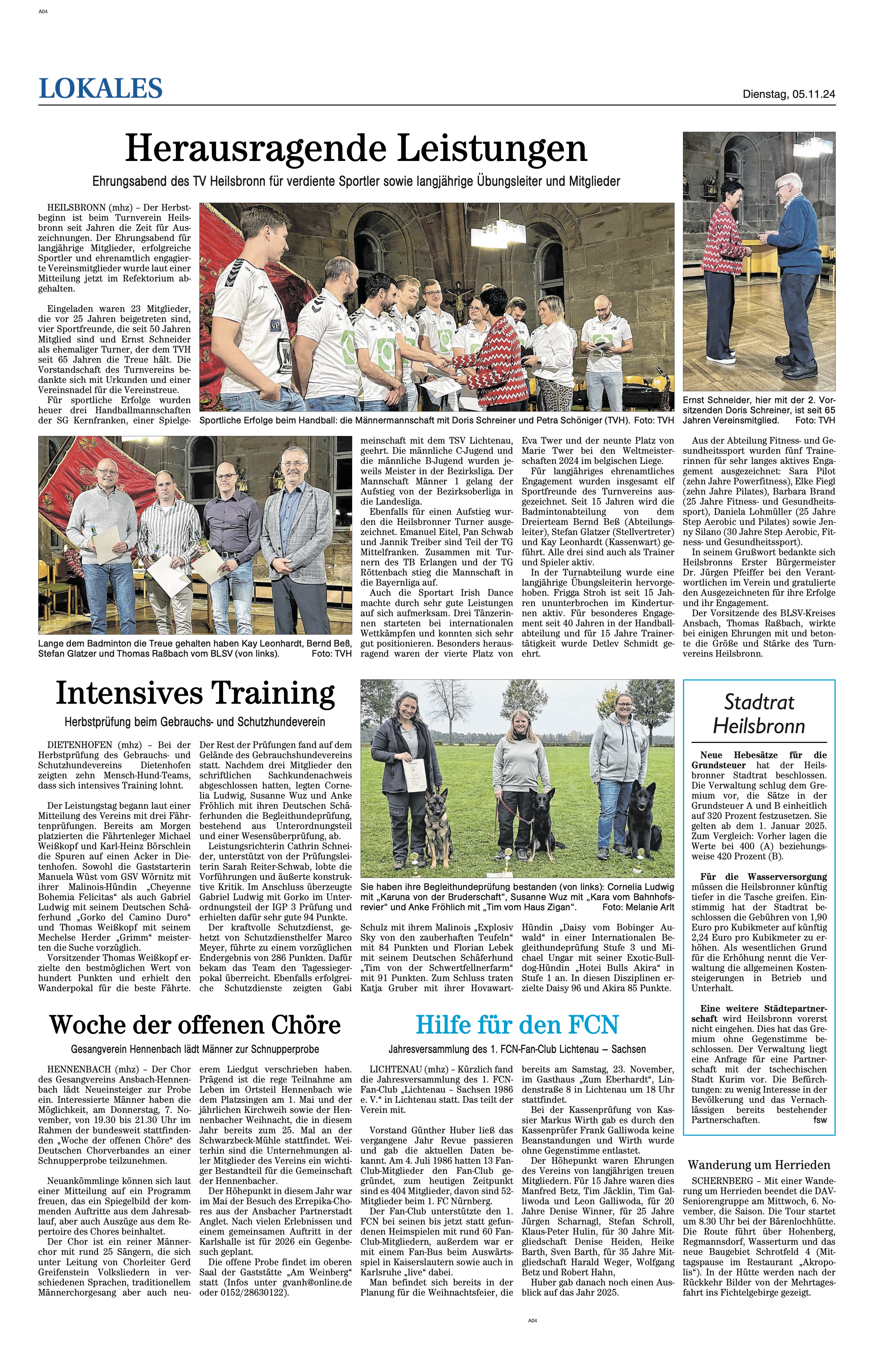 Ehrungsabend beim TVH 2024