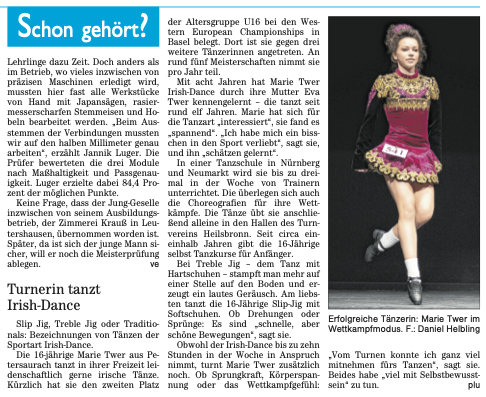 Turnerin tanzt Irish-Dance